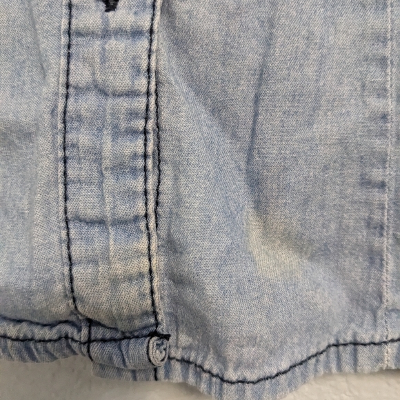 Highway Jeans Washed Button Down Collared Blouse - Picture 6 of 6